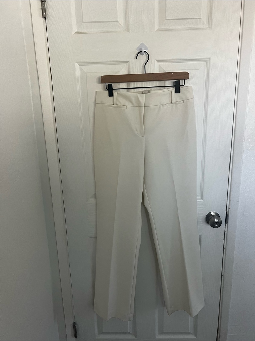 Talbots Cream Straight-Leg Dress Pants